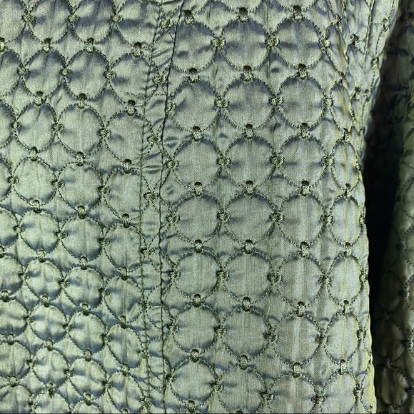 Chico’s Green Quilted Jacket Size 1 Medium US Sz 8 - Picture 8 of 11